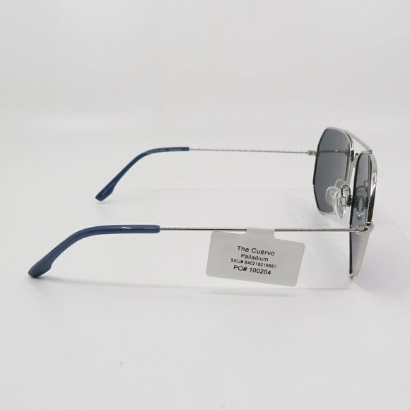 Prive Revaux Sunglasses Polarized New The Cuervo Silver/Blue Pilot - Picture 5 of 7